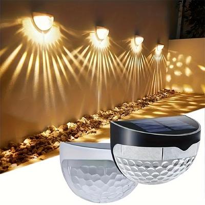 Solar-Powered Half-Circle Fence Lights Outdoor Wall Sconces Ambient Lighting Home Stair Lights Pillar Lights Outdoor Night Lights