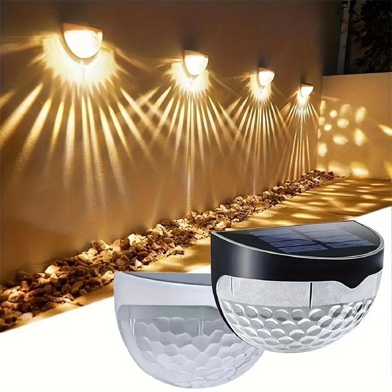 Solar-Powered Half-Circle Fence Lights Outdoor Wall Sconces Ambient Lighting Home Stair Lights Pillar Lights Outdoor Night Lights
