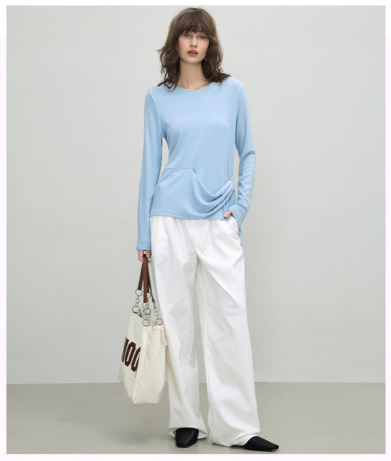 Women's Irregular Long-Sleeve Tie-Up Shirt - Autumn 2025