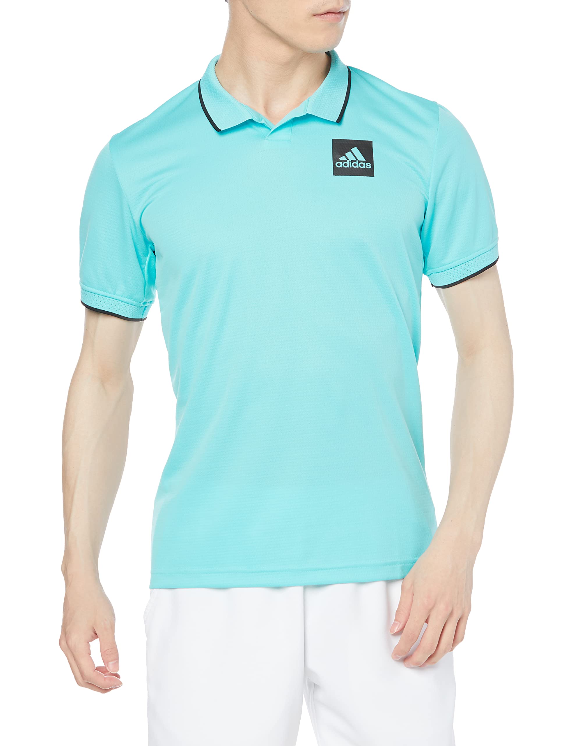 

Adidas Polo Shirt with Cooling Paris RDY Tennis Freelift Pulse M Quick-Drying Technology, HEAT. VS504, Men s, Aqua/Black (HC7699),