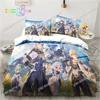 Genshin Impact Anime Printed Bedding Set Bedroom Soft Modern Bedspreads Comefortable Duvet Cover Quilt Cover And Pillowcase