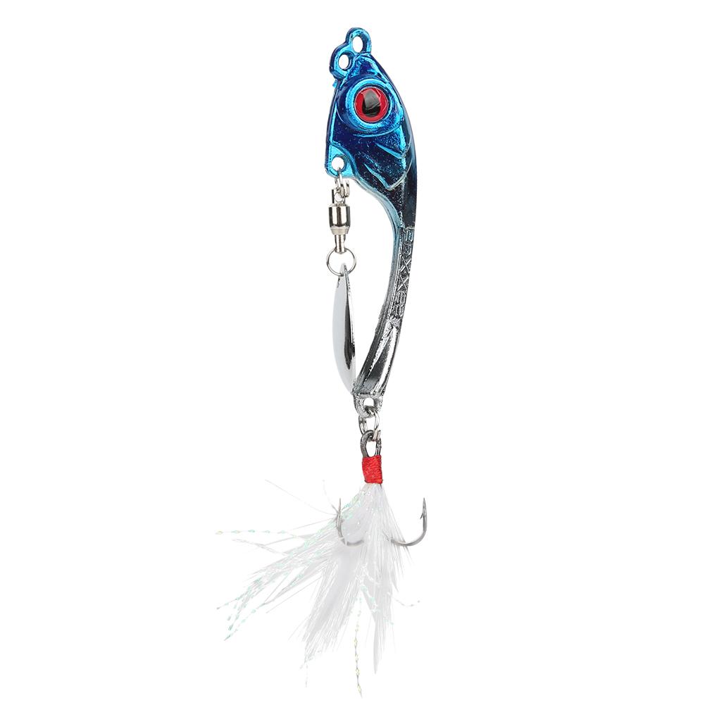 Zinc Alloy Rotating Feather Hook Sequin Lifelike Artificial Bait Fishing Lure Swimbait Accessory