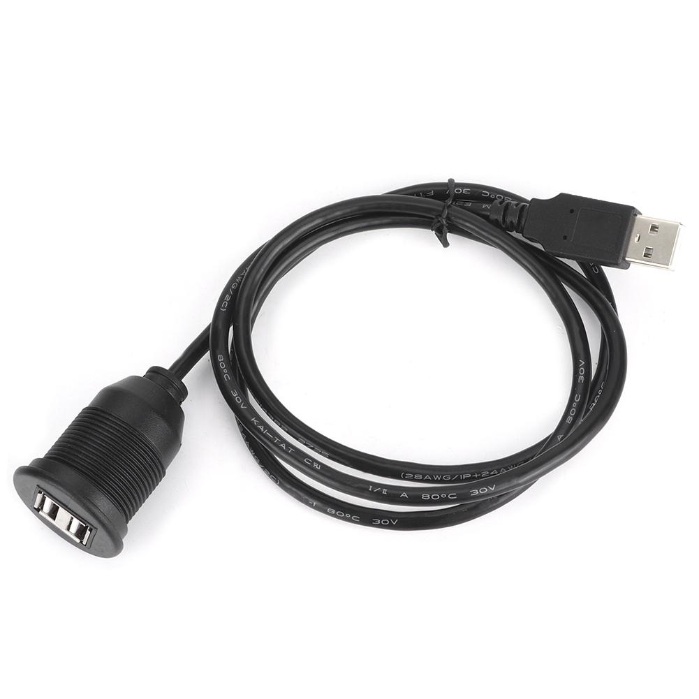 

USB2.0 1 Male to 2 Female Data Cable Waterproof Dashboard Adapter Line for Car Motorcycle