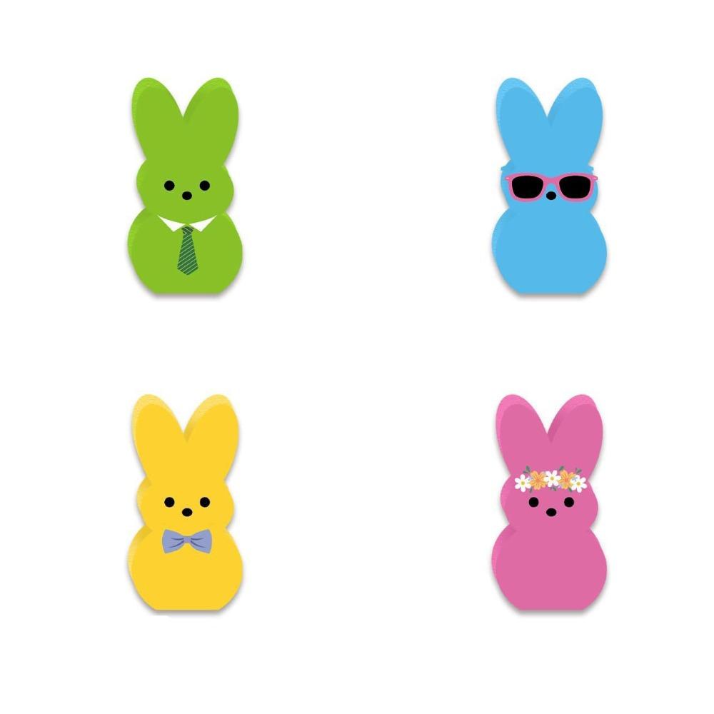 Cartoon Colorful Rabbit Decoration Handmade Home Table Decor Easter Bunny Wood Signs  Friends