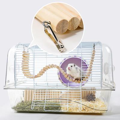 Hamsterspielzeug Natürliches Holz Bogenbrücke Biegbare Lange Kletterleiter Kleintierspielzeug für Meerschweinchen Streifenhörnchen