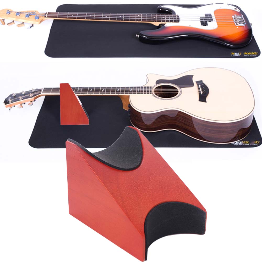 Mahogany Material Guitar Wooden Neck Bracket Multi-function Guitar Neck Stand Holder Bass Mandolin