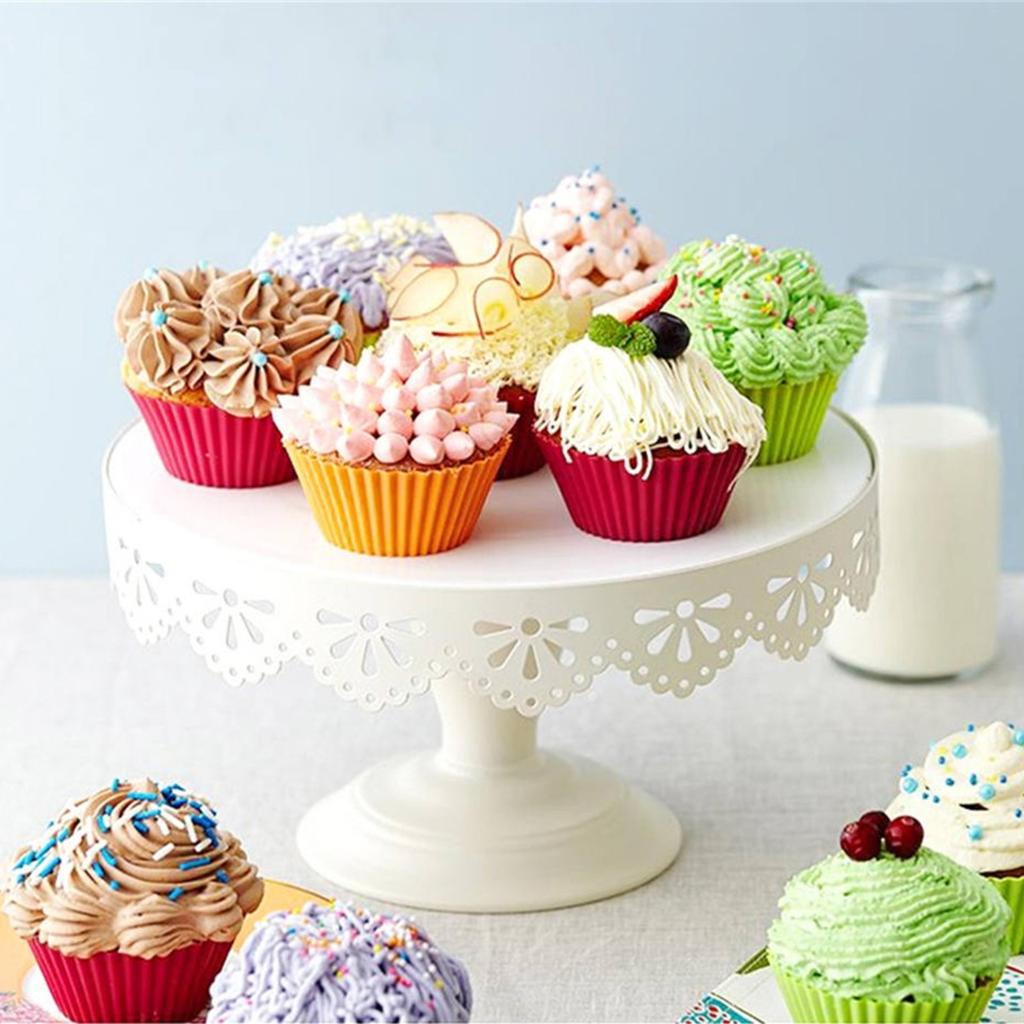 Silicone Cake Cups 12 Pack, Reusable Giant Silicone Baking Cups Easy To Clean, Perfect For Cupcakes