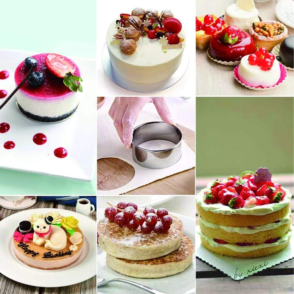 12Pcs Round Cookie Cutter Set Food-Grade 18/8 Stainless Steel Graduated Pastry Donut Molds for Baking DIY Kitchen