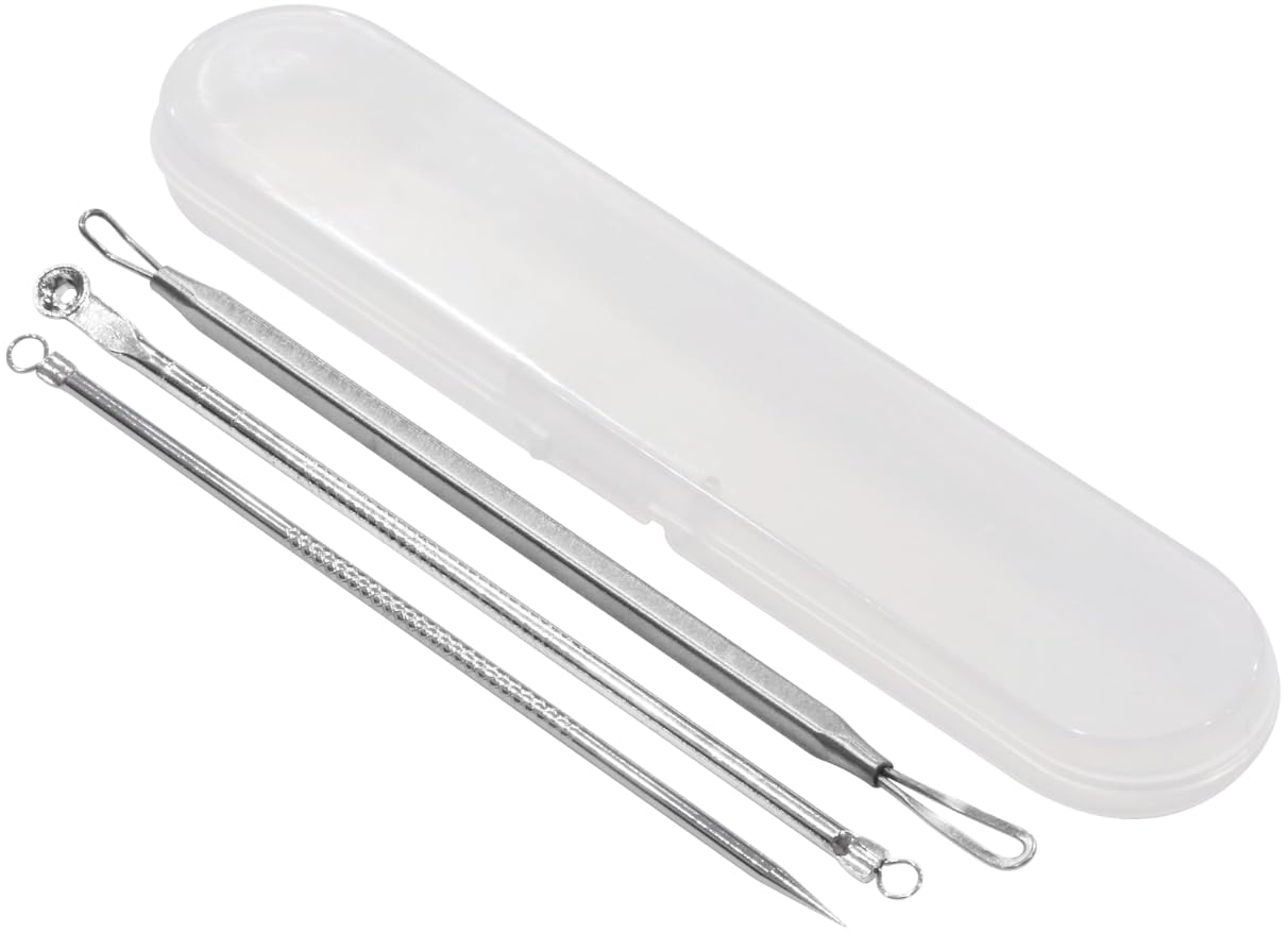 

Audiophile Acne Needle Blackhead Blackhead Stainless Pore Care Plastic Container Beauty Set of 3 Kit, Removal, Pusher, Steel, Kit, Included, Tool,