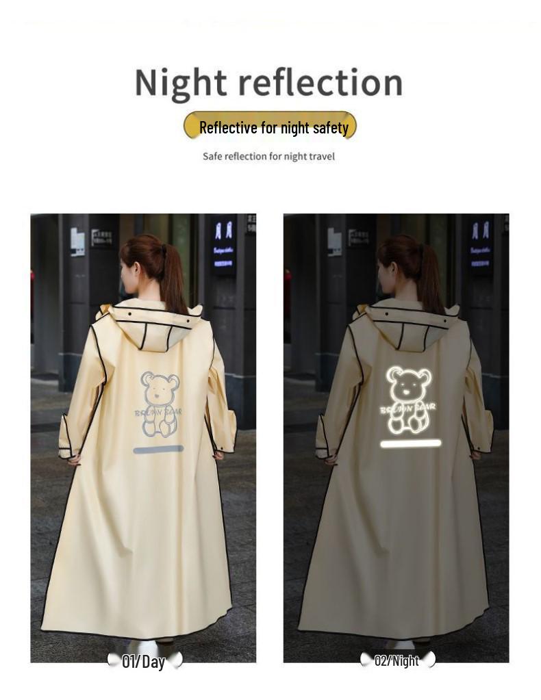 Unisex Full-Body Raincoat for Electric Vehicles with Transparent Brim