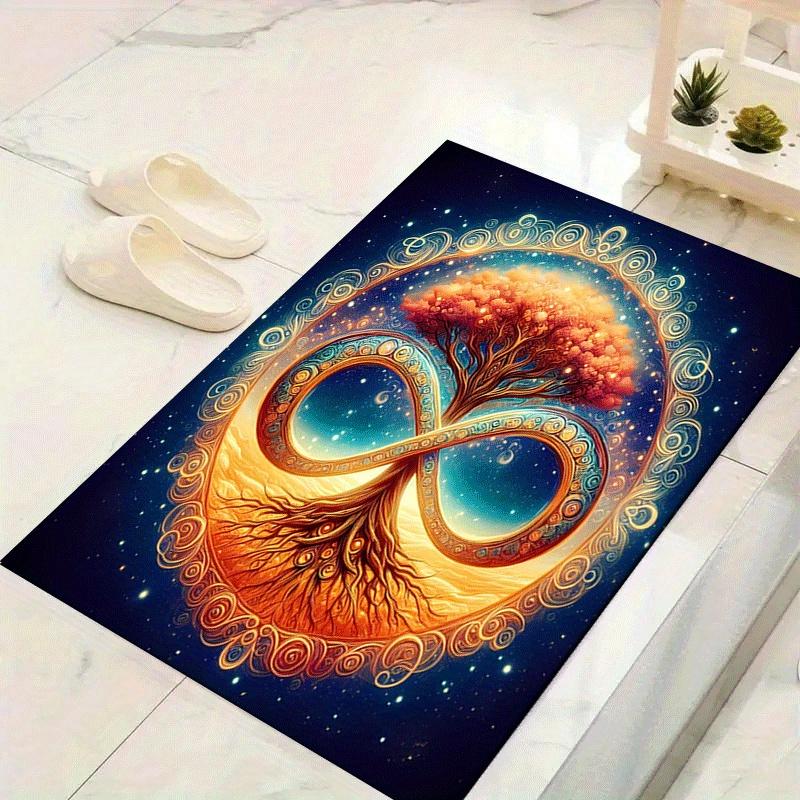 1pc Infinite Tree of Life Print, Design Indoor Area Rug - Soft, Anti-Slip, and Durable Gaming Room Decor for Bedroom, Living Room