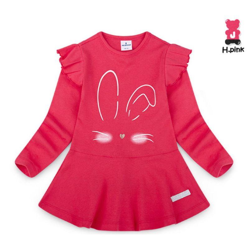 Korean Kids Rabbit Ruffle Outfit Set Girls Pink Flare Top Pants 2pcs Korean Design Children Clothes