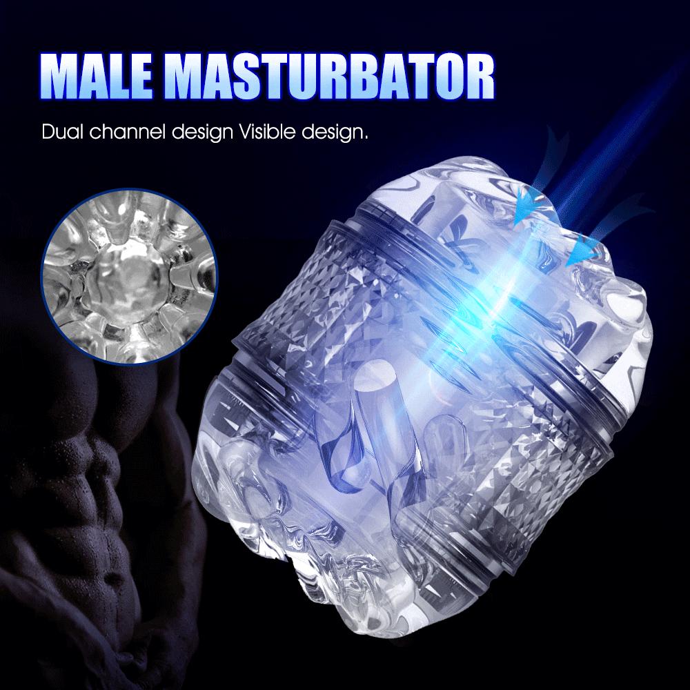 Adult Masturbator Male Manual Sex Toy Real Vagina Vacuum Pocket Penis Endurance Exercise Two-hole Sex Masturbation Male Sex Toy