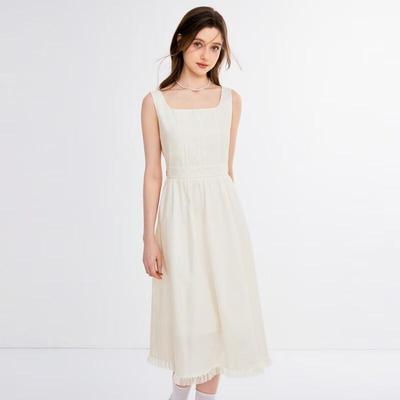 Ledin Romantic Lace Waist-Cinching Sling Dress