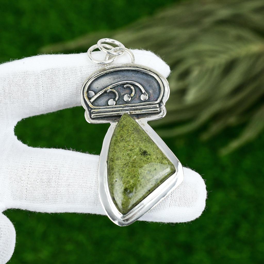 Sisters Day Sale 925 Sterling Silver Trillion Natural Gogunjula Bezel Pendant
