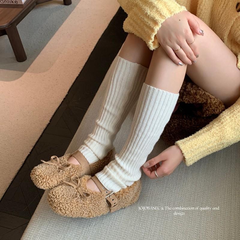 Beautiful! Mao Mao Shoes Women's 2025 New Bow Flat Bottom Thickened Mary Jane Fleece Warm Lamb Mao Shoes