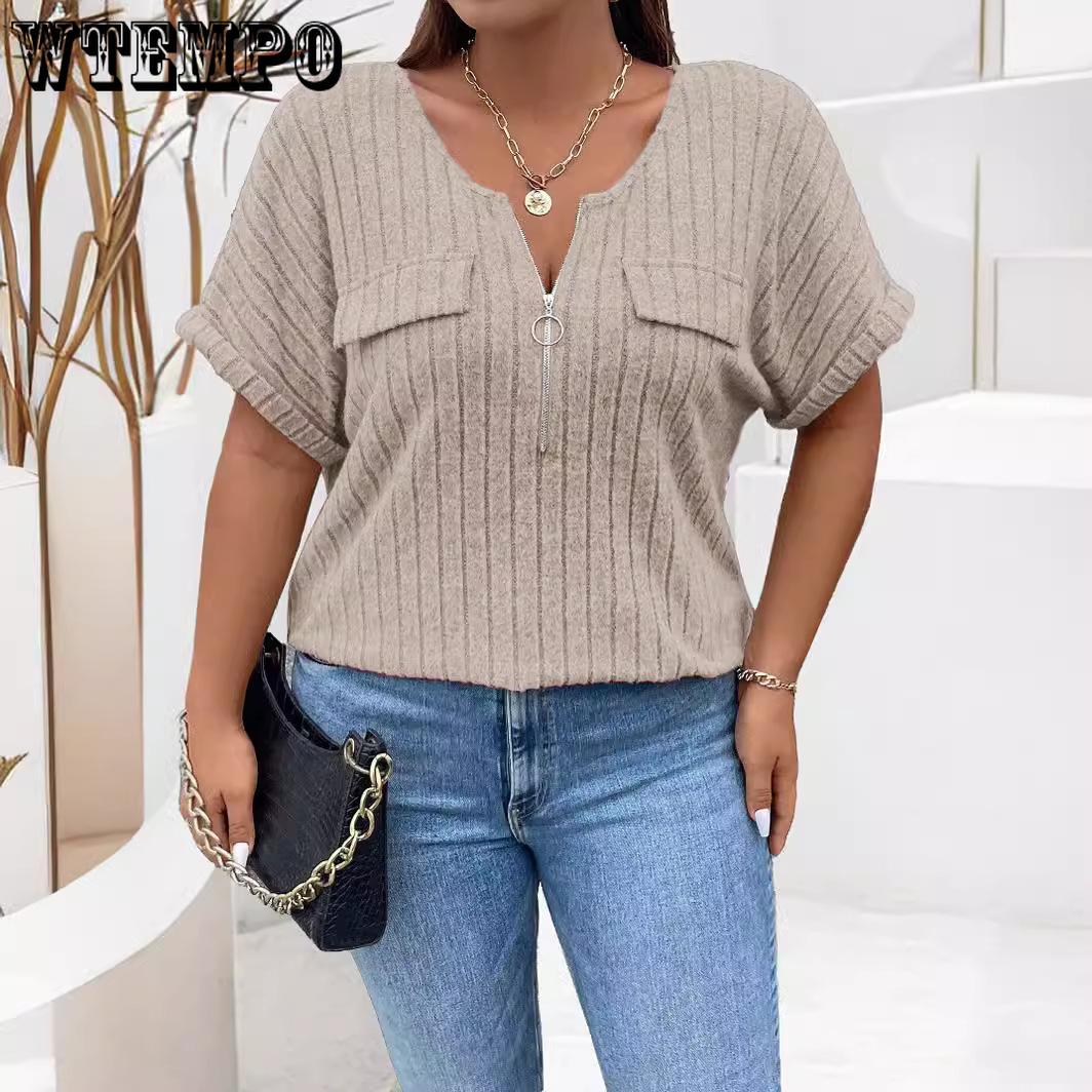 Весенне-летняя однотонная женская одежда оверсайз — фото 4