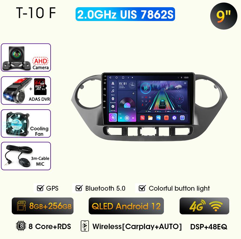 9" Car Radio For Hyundai Grand I10 I 10 2013 2014 2015 2016 2017 2018 Android12 Carplay Auto Multimidia Video Player Head Unit