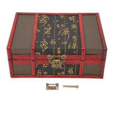 Vintage Schmuckaufbewahrungsbox Holz Chinesischer Stil Schmuckschatulle mit Schloss Schmuck-Organizer Kosmetik