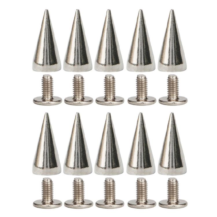 Clous à pointes Rivets Métal Argenté Rivets Décoratifs Punk, 10 Pièces Rivets Pointus à Visser Boucles Bouton Gothique pour Artisanat DIY