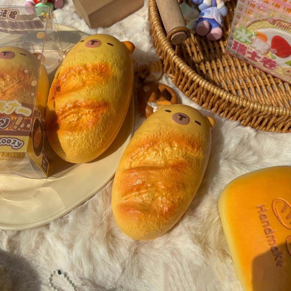 Hand Relaxing Squishy Capybara Toy Fidgets Toys Simulated Bread Squeeze Toy Sticky Soft Rebound Cake Squishy Toy Birthday Gift