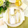 4Pcs Gold Bow Napkin Ring, Reusable Napkin Holder, Suitable For Valentine'S Day, Parties, And Wedding Table Decorations