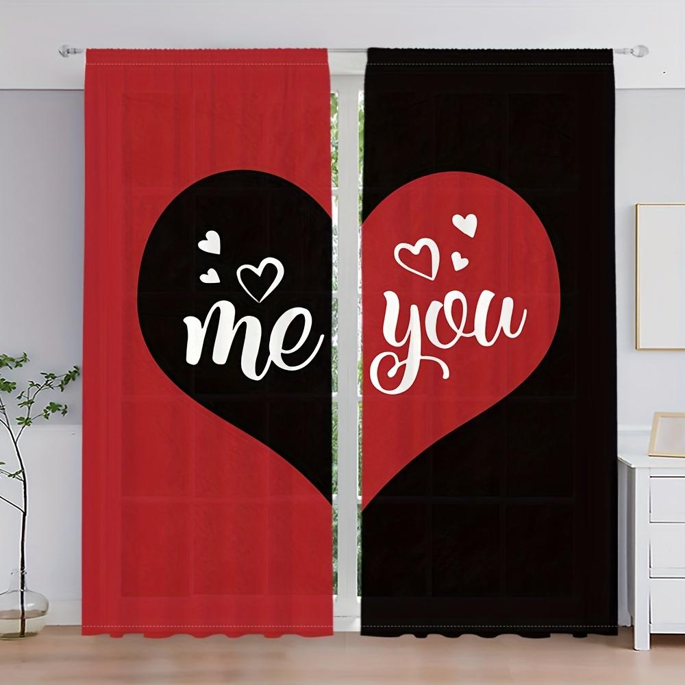 2 Panel schwarz und rot Vorhänge Damen Herr. Vorhänge King Queen Vorhänge für Schlafzimmer Wohnzimmer Küche Fenster Jalousien Cortinas sa