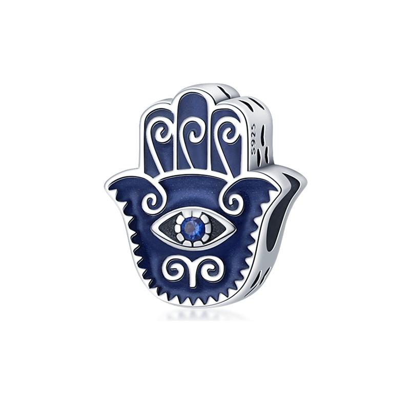 Lucky Blue Devil Eyes Pendant Fit Original Pandora Bracelet Necklace Copper Palm Egypt Charms Bead Diy Jewelry