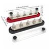 2 Pieces 5-Terminal Busbar Heat Resistant Power Distribution Block Compact