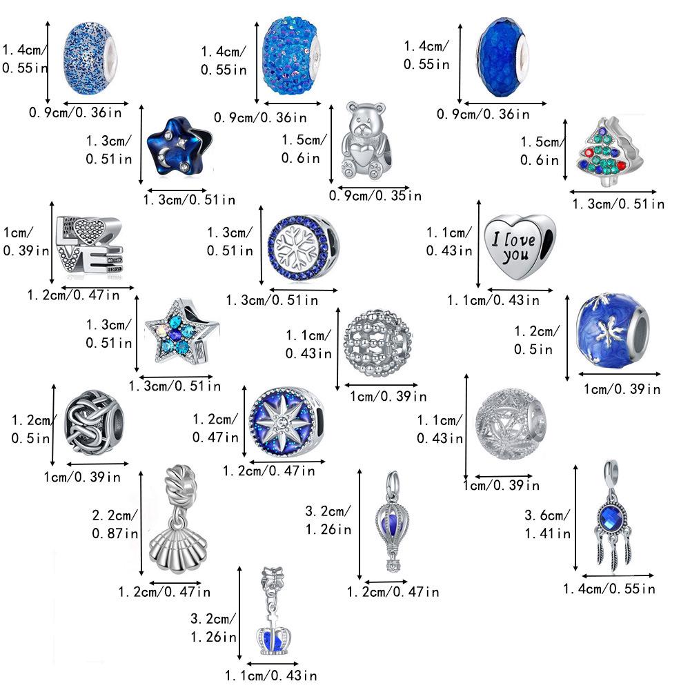 Maida Blue Series DIY Christmas Countdown Calendar Bracelet Gift Set - Dreamy Starry Sky Theme