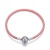 Pandora Style Modular Leather Bracelet S925 18Cm