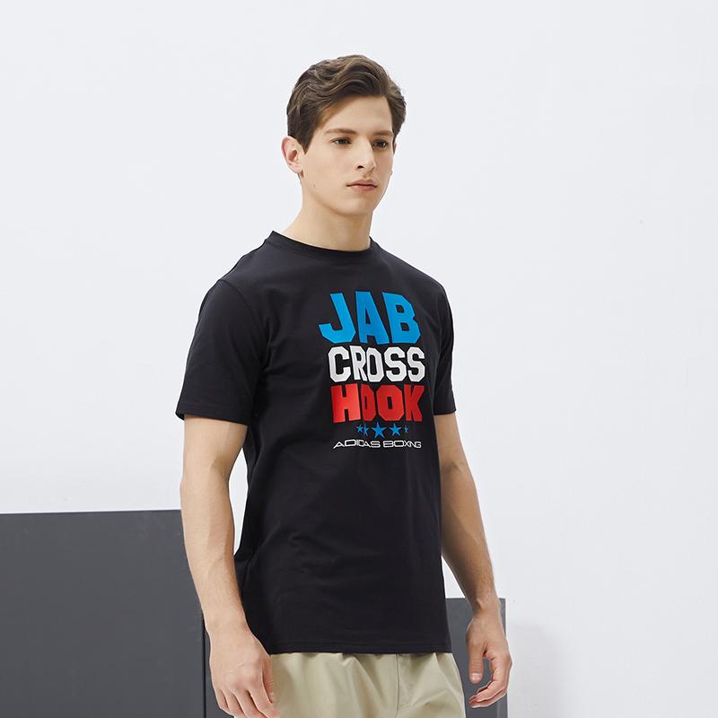 Adidas Letter Print Casual Sports American Vintage Crew Neck Short Sleeve T-Shirt Men Tops Black ADICLTSCJH-BW