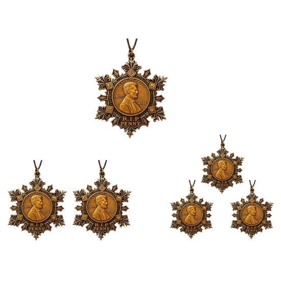 Final Cent Memorial Snowflake Ornament Historical US Cent Legacy Commemorative Ornament Vintage-Style Last Penny Keepsake for Collectors History