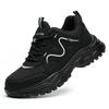 Scarpe da Lavoro Nere Protettive Leggere Antiscivolo Punta in Acciaio Scarpe di Sicurezza Donna Sportive Traspiranti Scarpe da Ginnastica da Lavoro Stivali di Sicurezza