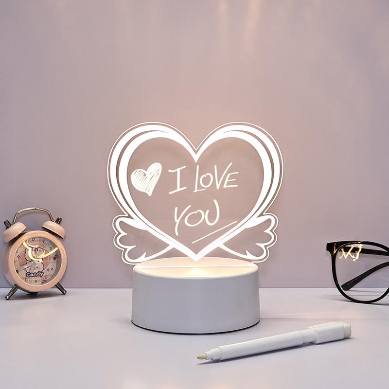 Erasable LED Acrylic Message Board & Lamp