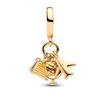 Gold Series Family Infinity & Airplane Globe Suitcase Triple Dangle Charm Fit Pan Bracelet DIY Women's Jewelry Gift