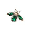 Rinhoo Vintage Green Rhinestone Bee Brooches For Women Luxury Zircon Bee Insect Metal Pins Exquisite Animal Corsage Jewelry Gift