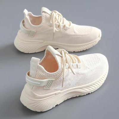 LD290 Women's 2023 Summer Mesh Running Shoes - Breathable, Thick-Soled, Height-Boosting, White.