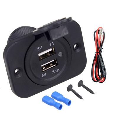 Πίνακας Διπλής Υποδοχής Φορτιστή USB Αδιάβροχος 3.1A 4.2A Προσαρμογέας Εξόδου Ρεύματος με Φως LED 12-24V για Αυτοκίνητο Σκάφος Θαλάσσιο Κινητό
