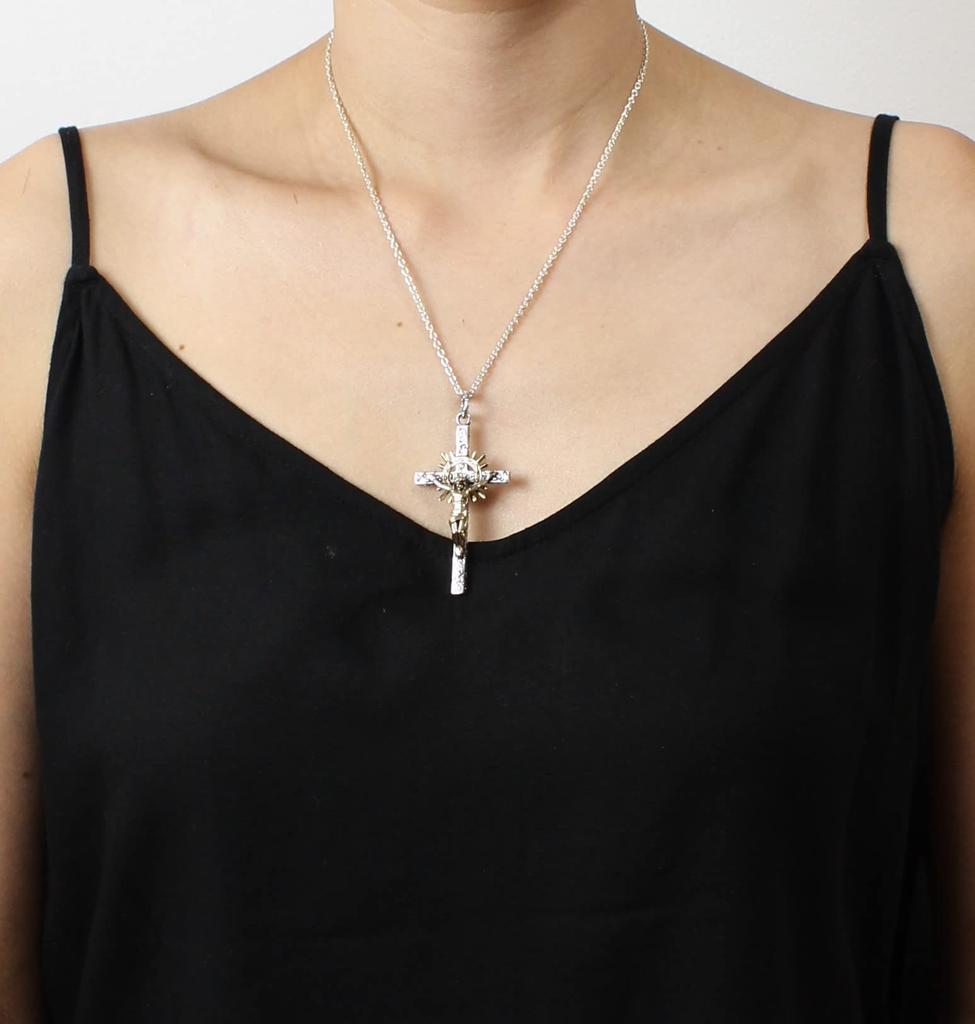 Vibrații bune vibrații bune cruce crucifix pandantiv hristos argint