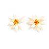 Ingemark Vintage Creative CCB White Big Flower Stud Earrings Women Trendy Geometric Pierced Earring New Year Jewelry Accessories