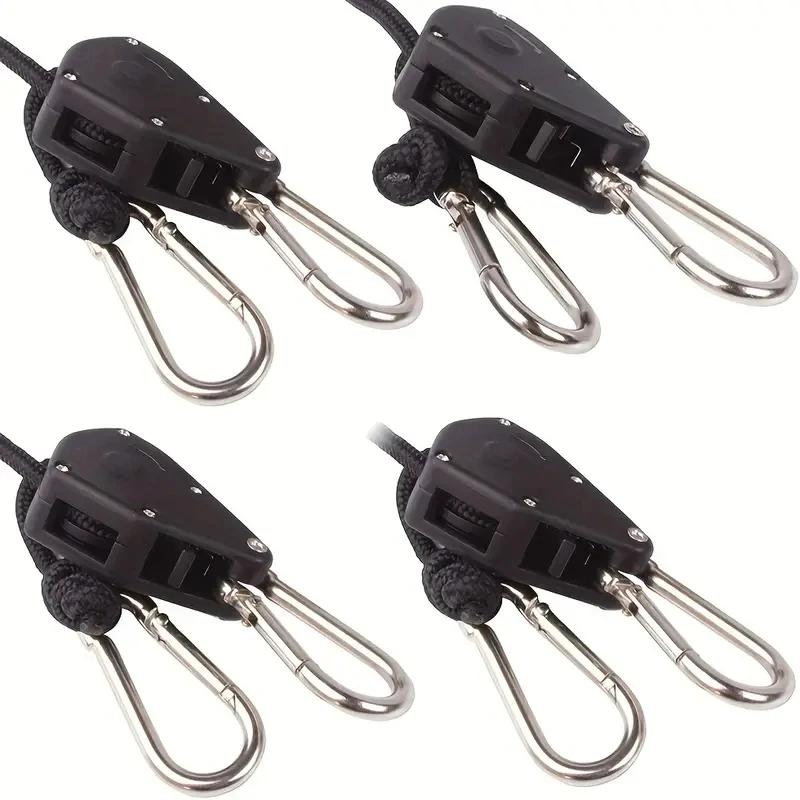 2/4pcs Adjustable Camping Wind Rope Pulley Tie Downs Mountaineering Buckles for Outdoor Tents and Canopies Camping Equipment