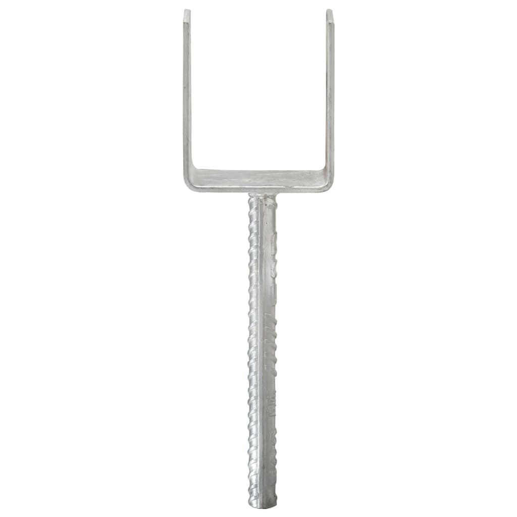 Vidaxl Post Anchors, 6 Pcs, Silver, 10 X 6 X 30 Cm, Steel