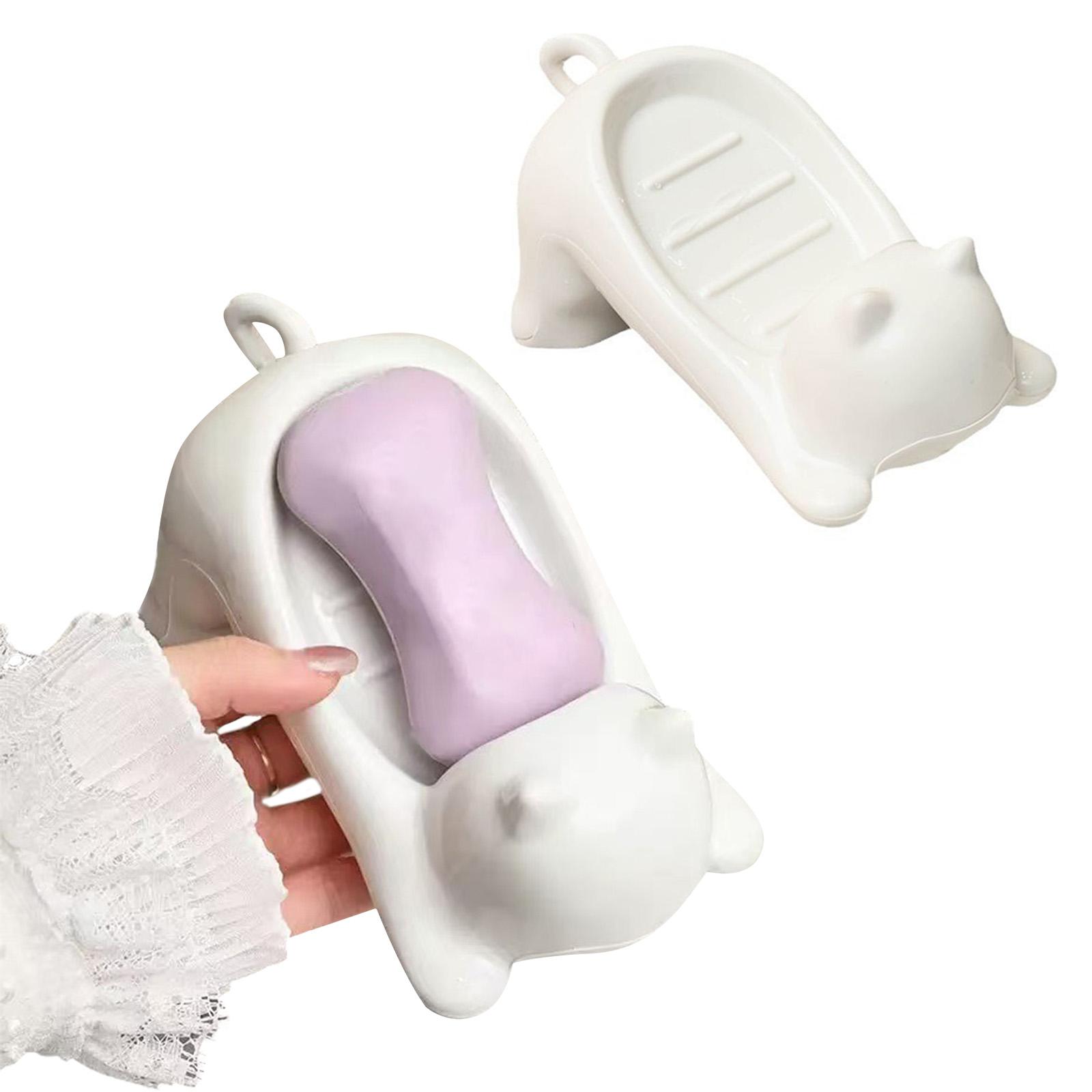 

Cute Cat Soap Dish Self Draining Decorative Soap Tray Soap Saver Tray Soap Bar Container for Shower/Bathroom China Mainland