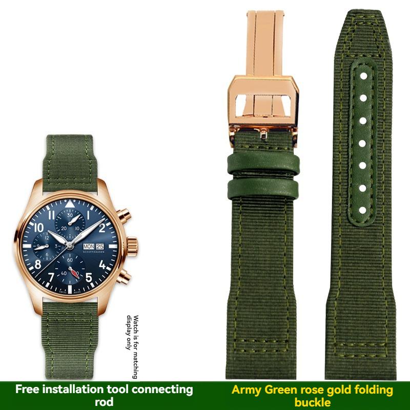 Voor IWC pilot Mark XVIII Spitfire Portugal serie outdoor sporten nylon canvas horlogeband voor heren 20 21 22MM