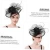VALICLUD Mesh Yarn Flower Hair Clip and Headband for Women Tea Party Wedding Cocktail 1920s Flapper Special Occasion Accessory Black