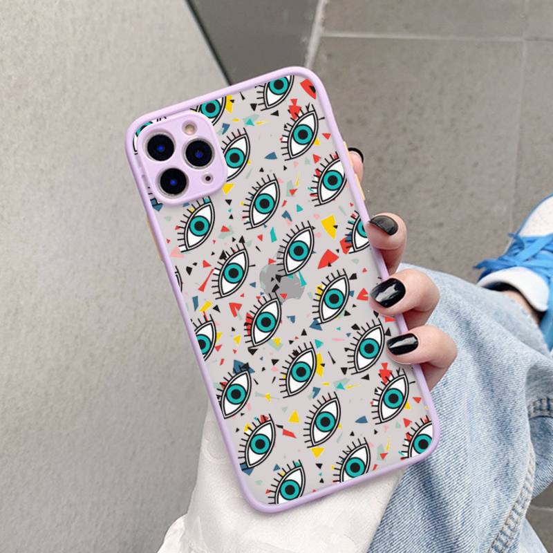 TOPLBPCS Eye Blue Evil Eye Print  for iPhone 7 8 Plus X XR XS 11 12 pro MAX Hard PC TPU Back Cover