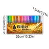 24-color 1.0mm Pen Tip Glitter Marker, Bright Colors with Blendable Watercolor Pen, Essential for Book Sketching and Drawing