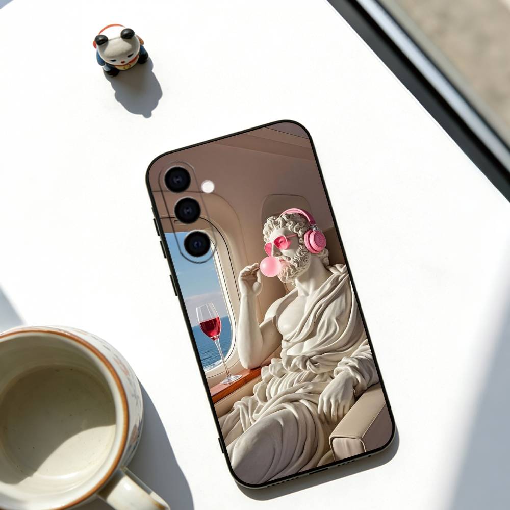 

Creative Sculptures Phone Case For Samsung Galaxy A73,A72,A71,A70,A53,A52,A51,Soft Black Cover Samsung a40