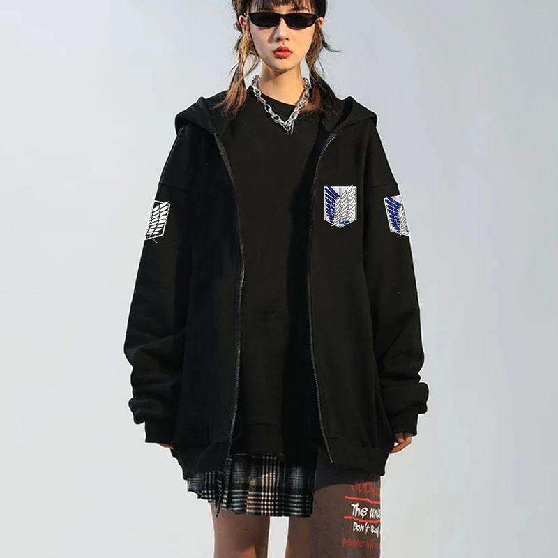 Hoodies Unisex Harajuku Zipper Sweatshirt Hoodie Men and Women Sweatshirts Trendy